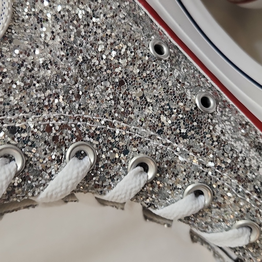 Converse CTAS Lift Platform Glitter Hightop Sneakers (w size 9.5) - Picture 9 of 15